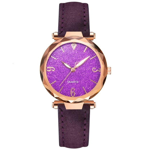 Guodhu Fashion Women Ladies Analog Watch with Elegant Leather Strap,Creative Casual Wrist Watches Wedding Anniversary Birthday Jewelry Gift for Women
