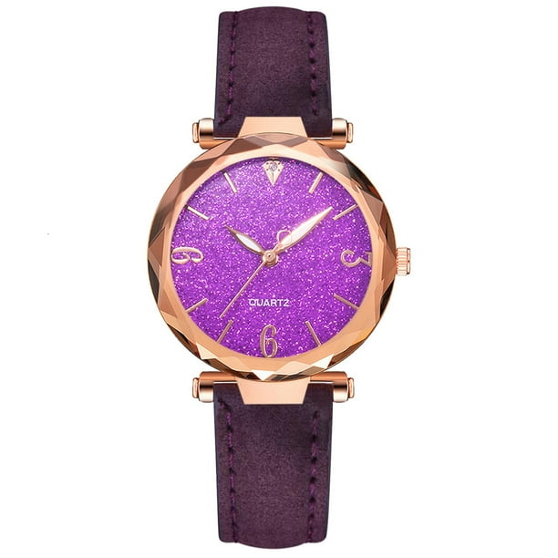 Reloj de cuarzo para mujer, relojes para mujer, relojes de moda para mujer, relojes de cuero, relojes casuales, relojes de pulsera con cristales.