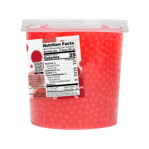 Tea Zone Strawberry Flavored Tapioca Balls, Ready to Serve