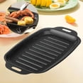 thumbnail image 1 of Elodie Barbecue Grill Plate Steak Pan Carbon Steel Cookware Black Versatile Rectangular L, 1 of 8