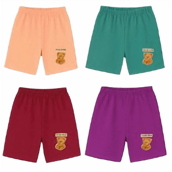 Bear Soft Cotton Elastic Waistband Random Color Mix Shorts Boys' 4 Pack, X-Large
