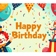 thumbnail image 7 of LUUFILx Colorful Clown Happy Birthday Backdrop Banner for Kids Party Decorations Photography Props Festive Background Balloon Decorations Party Supplies, 7 of 7