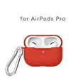 thumbnail image 4 of Dteck Case for AirPods Pro Case with Metal Keychain, Water-Resistant Lichee Pattern AirPods 3 Case [Front LED Visible] Silicone Shockproof Cover Support AirPods Pro Case Wireless Charging, Red, 4 of 9