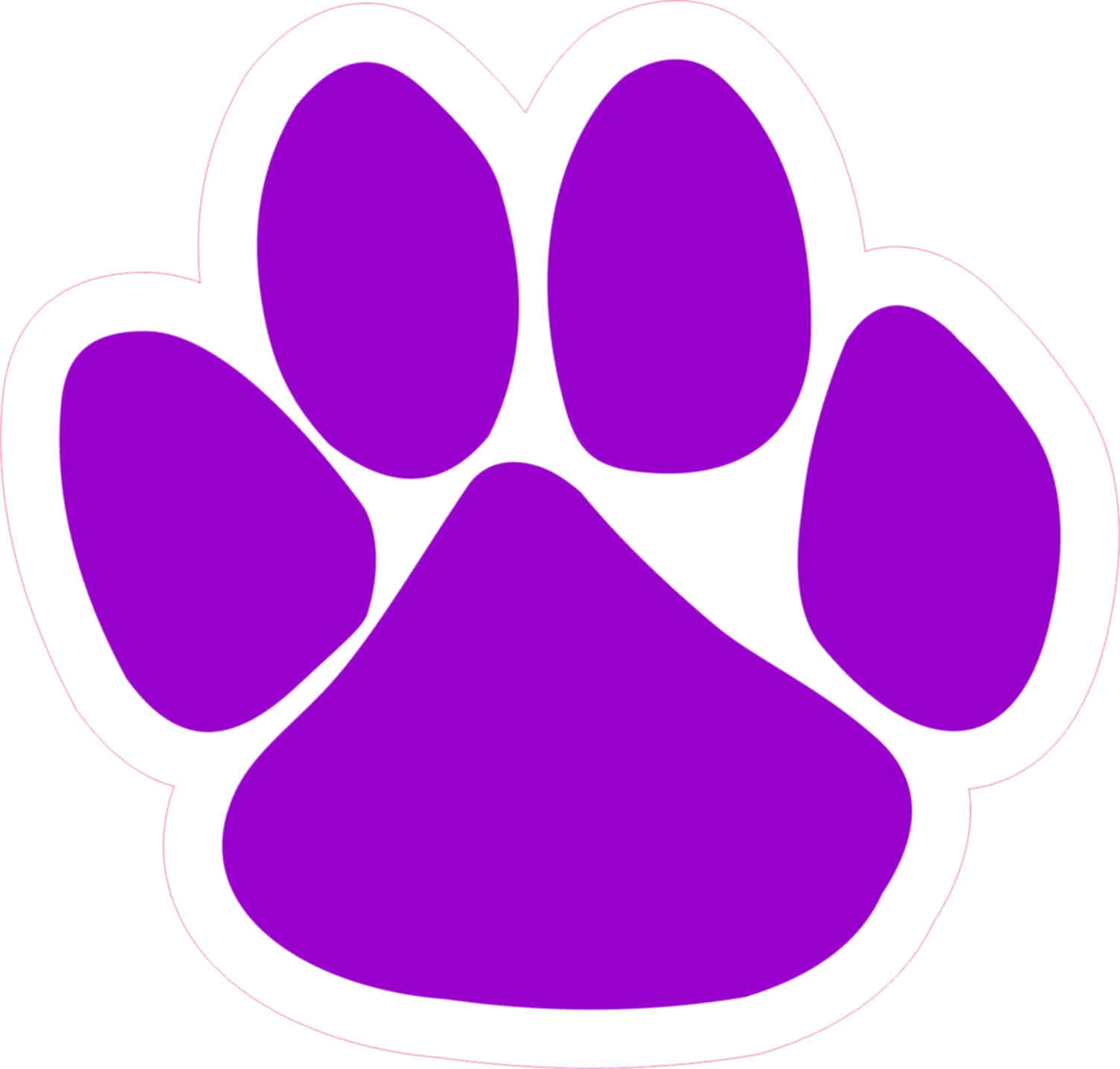 475in x 5in purple paw print bumper sticker vinyl car window mascot