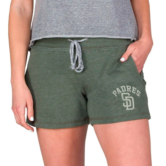 Women's Concepts Sport Green San Diego Padres Mainstream French Terry Tri-Blend Shorts