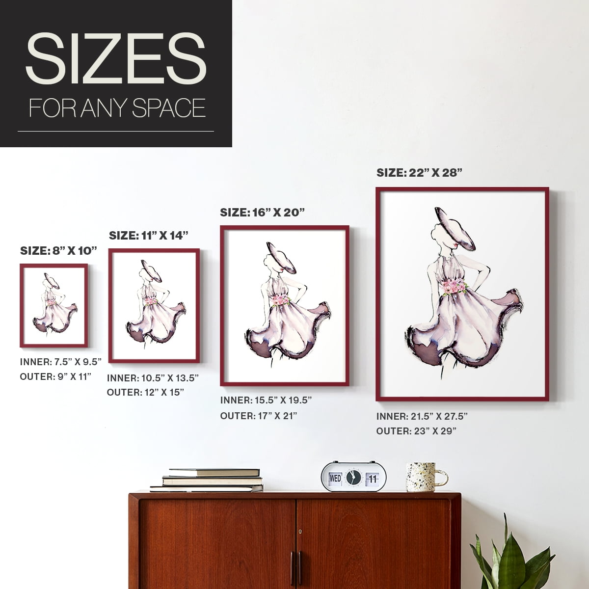 Strike A Pose II in Paper Solid Wood 8 x 10 Framed Print