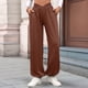 thumbnail image 5 of Pantalones Deportivos de Cintura Alta con Bolsillos para Mujer, Pantalones de Yoga Holgados e Informales Marrón S, 5 of 9