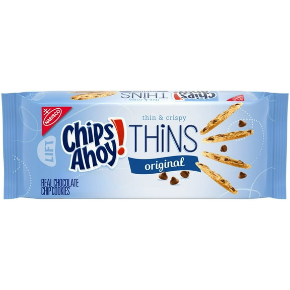 CHIPS AHOY! Thins Original Chocolate Chip Cookies, 7 oz(2 Packs)