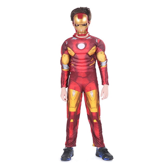 Disfraz de superhéroe de Marvel para niños, mono muscular de Capitán América, Iron Man, Thor, Hulk, fiesta de Halloween Fivean unisex