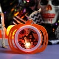 thumbnail image 4 of Xihbxyly Linterna de Calabaza de Halloween, Lámpara Colgante Plana a Pilas, Esqueleto Luminoso de Madera, Decoración para Interiores y Exteriores, Ideal para Fiestas Navideñas (2 Pilas Aa)., 4 of 4