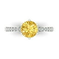 thumbnail image 2 of 1.71ct round cut yellow natural citrine 18k white gold Bridal Wedding Engagement Promise Anniversary Ring for Women size 9.25, 2 of 7