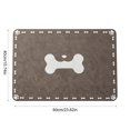 thumbnail image 3 of Pet Feeding Mat, 23.6inX15.7in Waterproof Quick-Dry Dog Cat Bowl Mat with Bone & Paw Print, Non-Slip, Brown, 3 of 6