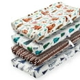 thumbnail image 2 of 4 Pack Changing Pad Covers Woodland Forest Animals Neutral Fitted Baby Changing Pad Cover Set, 2 of 7