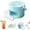 Blue, variant on Ice Cube Tray with Lid & Bin, 25 Cube Ice Maker with Handle, Double-Layer Ice-Making Box, Ice Trays for Freezer Ice Container, Ice Bucket Storage Box, Reusable Ice Mold for Whiskey, 6.89×6.89 in,A