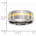 thumbnail image 5 of Stainless Steel 14k Yellow Inlay 8mm Brushed Band, 5 of 9