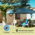 thumbnail image 5 of Patio Gazebos, 10x 10 ft party tent Pop Up Canopy Tent with 2 Half Sidewalls with Wheeled Carry Bag, Blue, Blue Backyard Gazebos,Metal,Oxfabric Large Gazebos, 5 of 7