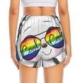 thumbnail image 4 of Vsdgher Panda with Sun glasses Print Women's Running Double Layer Shorts High Waisted with Pockets Elastic Yoga Workout Athletic Gym Sports, 4 of 8