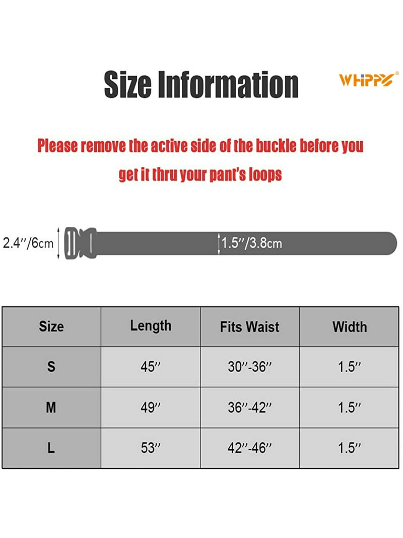 Whippy Nylon Belt for Men, Black Web Belt, Heavy Duty Quick