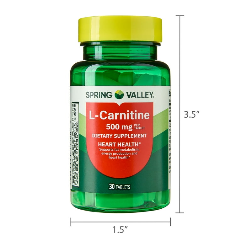 Spring Valley L Carnitine Amino Acid Dietary Supplement Tablets