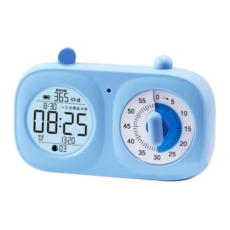 

Dual Screen Visual Timer Multi-Function Electronic Countdown Clock with Pointer Dial Built-In Battery Blue Color Precise Timing and Timing Control for Various Applications