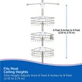 thumbnail image 7 of Kenney® EasySlide™ 4-Way Adjustable Corner Pole Caddy, Brushed Nickel, 7 of 7