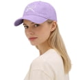 thumbnail image 5 of Baseball Cap Women AURORADY Trendy Bow Tie Baseball Cap for Women and Men Trucker Hats Adjustable Fashion Sun Hat with Visor for Hiking & Travel, Purple One Size Baseball Caps, 5 of 5
