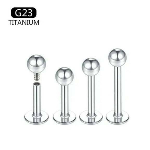 K-KED 10pcs G23 Titanium Labret Stud Lip 16G Eyebrow Nose Ring Earring Body Jewelry-Labret Studs-16G(1.2mm)x6mmx3mm