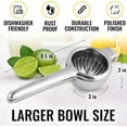 thumbnail image 3 of Zulay Kitchen Heavy Duty Stainless Steel Lemon Squeezer Large Manual Citrus Press Juicer and Lime Squeezer - Silver, 3 of 7