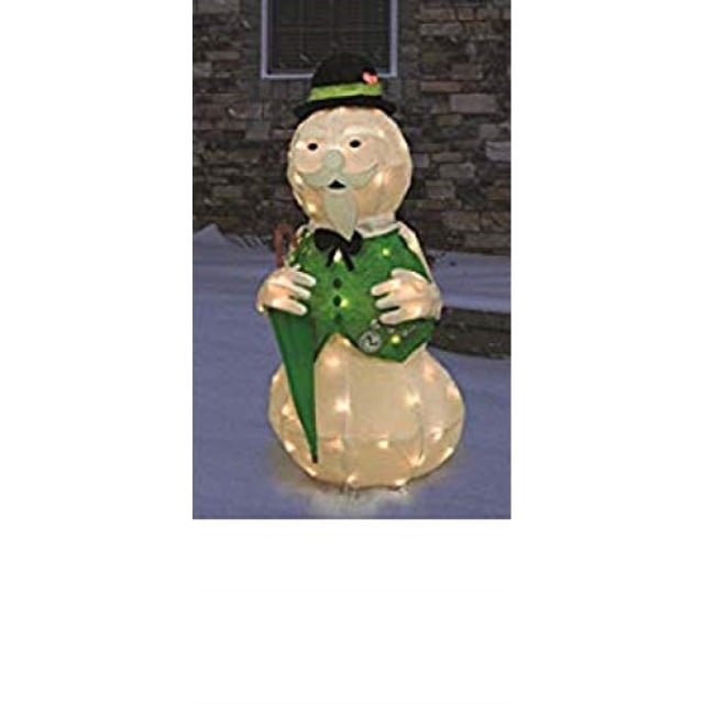 Productworks 36 Tinsel Sam The Snowman W Umbrella Rudolph The Red Nosed Reindeer Christmas Decoration Walmart Com