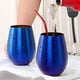 thumbnail image 5 of Zhuge Copa de vino sin tallo de acero inoxidable de 17 oz, vaso de vino portátil para exteriores para piscina, campamentos, barbacoas, viajes - Juego de 2 vasos de metal para beber (azul), 5 of 5