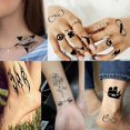 thumbnail image 4 of baomifa-52 Sheets Creative Black Tiny Crown Infinity Triangle Fake Tattoos For Men Women Realistic Stars Letters Tattoos For Kids Tattoos Temporary Waterproof Arm Hand Face Finger Neck Tatoo Stickers, 4 of 4