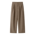 thumbnail image 4 of WERYOUNG Casual Straight Leg Pants For Women High Waist Dress Pants With Flowy Drapery Elastic Waistband For Everyday Wear Trendy Bottoms S, 4 of 4