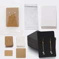 thumbnail image 2 of 50Sets Earring Cards and 50pcs Bags Necklace Earring Display Cards Self-Seal Bags Kraft Paper Card for DIY Jewelry Packaging 3.8x4.8 Black 50pcs Card 50pcs Bag, 2 of 6