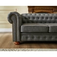 thumbnail image 3 of Noodeniya Chesterfield Sofa with Rolled Arms, Upholstered Sofa Padded Seat, Button Tufted Sofa with Nailhead Trim and Backrest, Dark Gray, 3 of 14