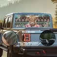thumbnail image 2 of SEANATIVE 66.9 x 22.4 Inch Truck Rear Window Graphic Perforated See Through Stickers UV Protection Pickup Decal, Easy Install Back Window Tint Car Accessory, Tribe Highland Cow Flower Print, 2 of 7