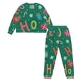thumbnail image 3 of DISNIMO Women's Pajama Sets Snowflake Ho Printed Christmas Sleepwear Long Sleeve 2 Piece Lounge Sets Crew Neck Pullover Top with Long Pant, Available in Plus Size, M, 3 of 7
