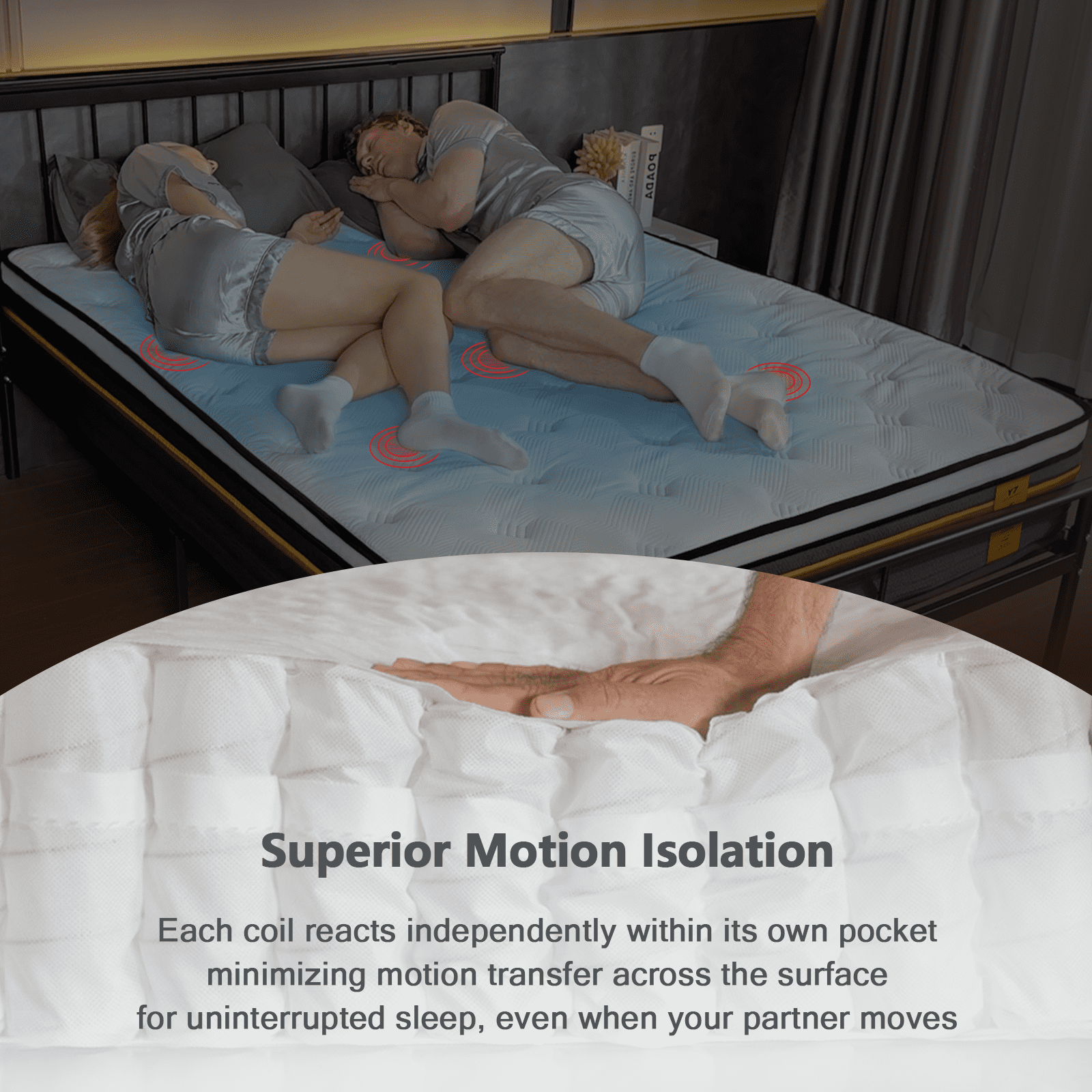 Twin Size 12 Inch Hybrid Mattresses, Medium Firm, CertiPUR-US Certified Foam, Zoned Support, Pressure Relief, Edge Reinforcement