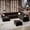 Black, variant on ZX Design 121.2" L-Shaped 6-Seat Modular Sectional Sofa with Matching Ottoman, Cup Holders and USB Charging for Living Room