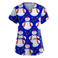 thumbnail image 1 of LSLJS Blouse de Noël pour Femmes à Manches Courtes Col en V Uniforme de Travail avec Poche, Blouse de Noël, 1 of 3