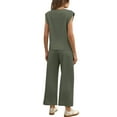 thumbnail image 6 of Lounge Sets for Women 2 Piece Track Suits Outfits 2025 Travel Summer Casual Outfit Sets Matching Pants Set Clothing Army Green XXL, 6 of 8