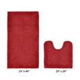 thumbnail image 2 of Better Trends 2 Piece Premium Bathroom Rug Set 100% Cotton Soft Tufted Reversible Bath Rug Water absorbent Bath Mat Ideal for Bathroom Shower and Tub Use, Edge Collection Red (20" x 20" | 24" x 40"), 2 of 5