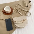 thumbnail image 4 of Bolso bandolera de moda para mujer de sillín de paja ligero para regalo (Beige), 4 of 9
