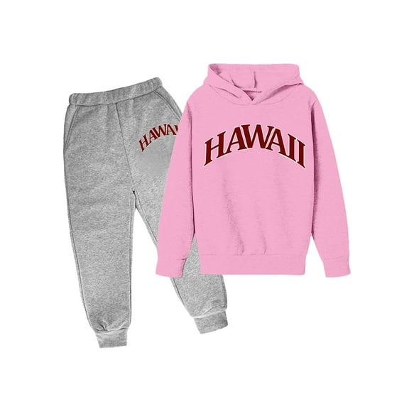 Zylarhe Girls Boys Sweatshirt Girls Outfits&Set Children's Hoodie Pullover Set Printed Hoodie Set On Underwear Long Sleeve Casual Wear for Kids 2023 Pink 3-4 Years