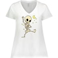 thumbnail image 3 of Inktastic Cute Dancing Skeleton Women's Plus Size V-Neck T-Shirt, 3 of 5