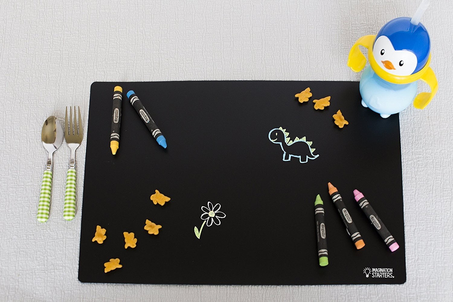 Sea Scribbles Reversible Chalkboard Placemat 12X17-Black