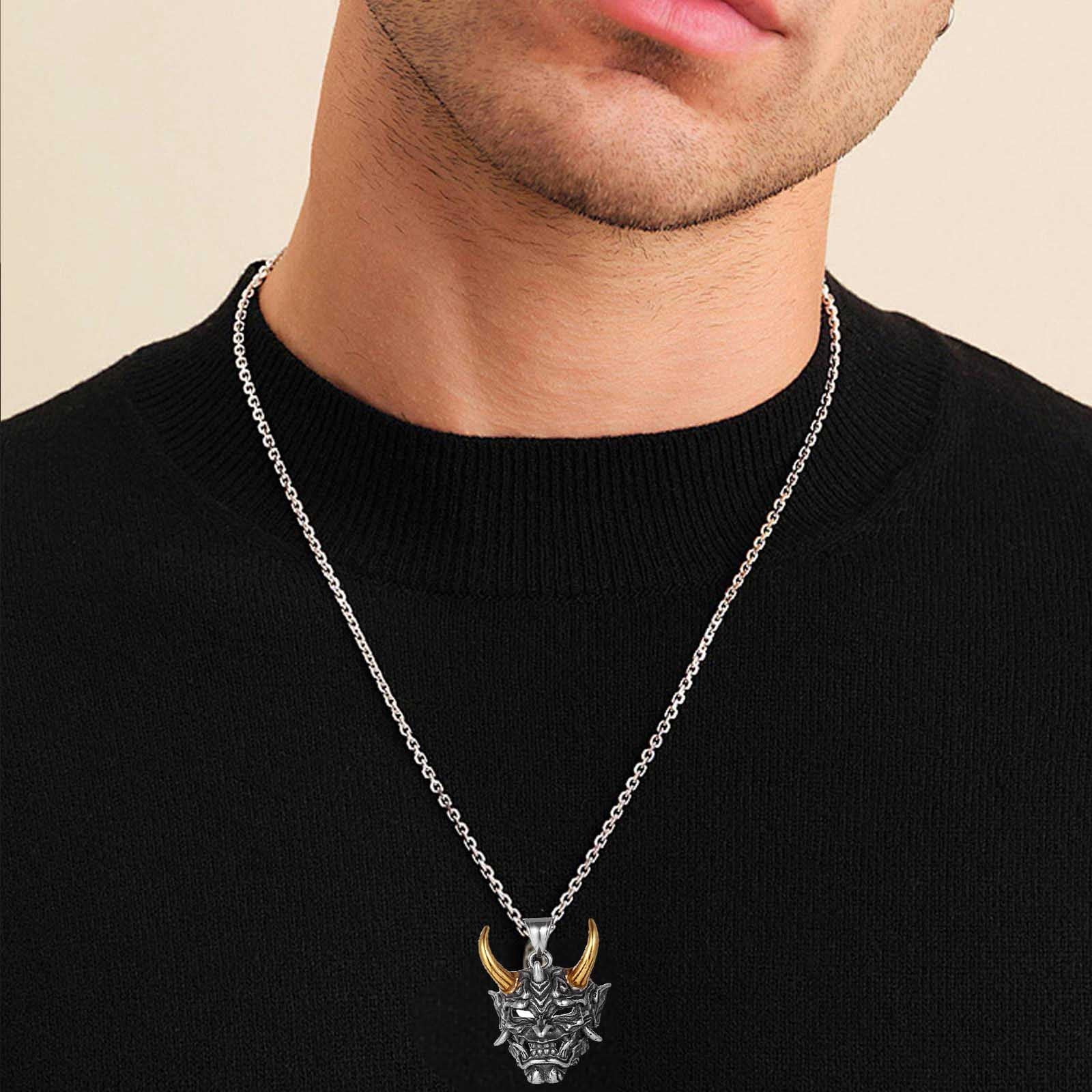 Collier Gothique Avec Pendentif Crâne En Acier Inoxydable 316L, Chaîne 60 Cm, Argenté - Neuf Avec étiquettes
