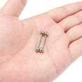 thumbnail image 4 of GHSDFBB Grade 23 Titanium Externally Threaded Nipple Bar Barbell Rings Piercing Retainer 14G 16G Sold as a Pair, 4 of 5