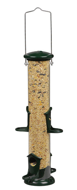 Gifts Flexzion Hanging Bird Feeder Metal Hanging Window Wild Bird Feeders Large Capacity Spill Proof/F Outside 4 Perch Feeding Ports 4.8 Pound Hopper Capacity Tube Guard Bird House Sunflower Seed 
