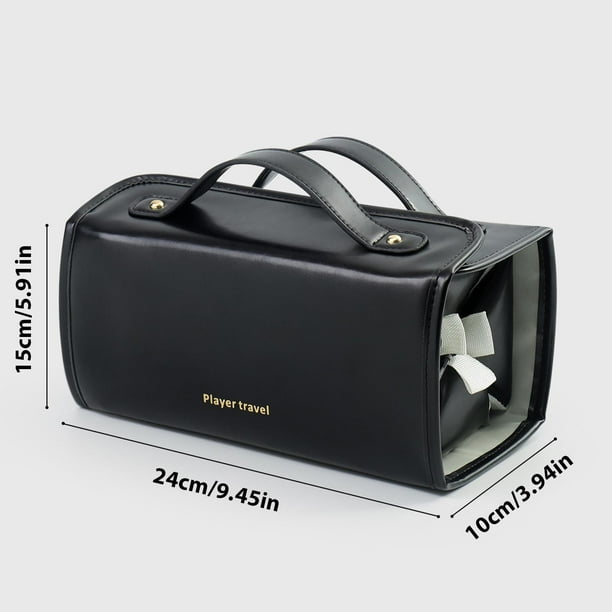 Bolsa de maquillaje plegable, desmontable, portátil, de gran capacidad, para viajes.
