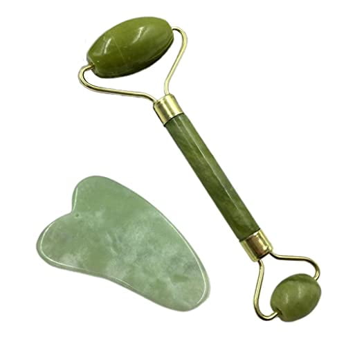 Jade Roller and Gua Sha Set for Facial and Body Relaxation,A